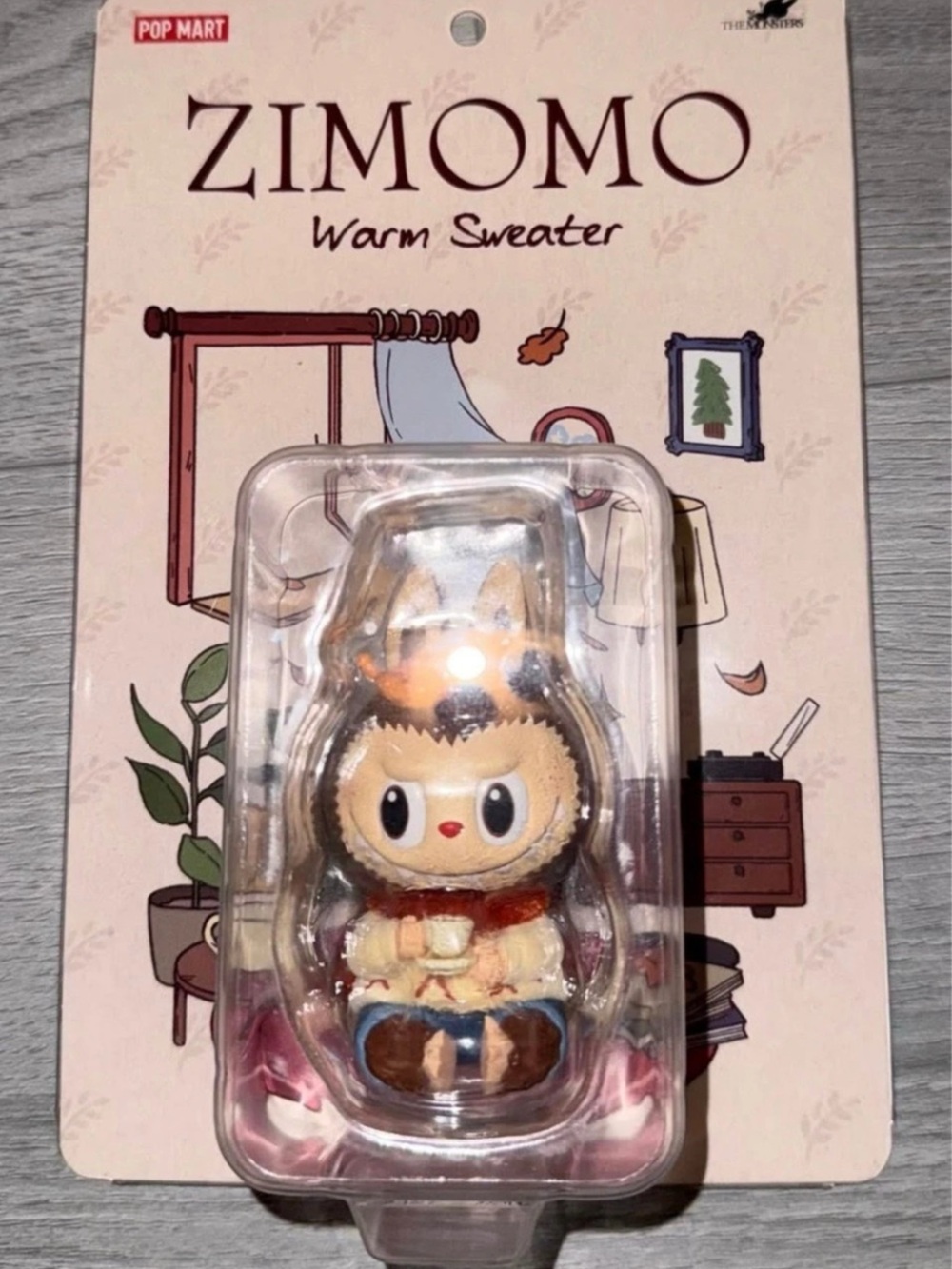 POP MART ZIMOMO Warm Sweater Figure Brown & Cream NWT
